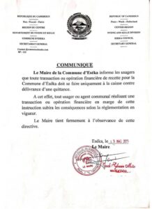 Commune d'Eseka le maire sur un siège éjectable. Sylvain Moïse Tjock doit convoquer une session extraordinaire du conseil municipal 